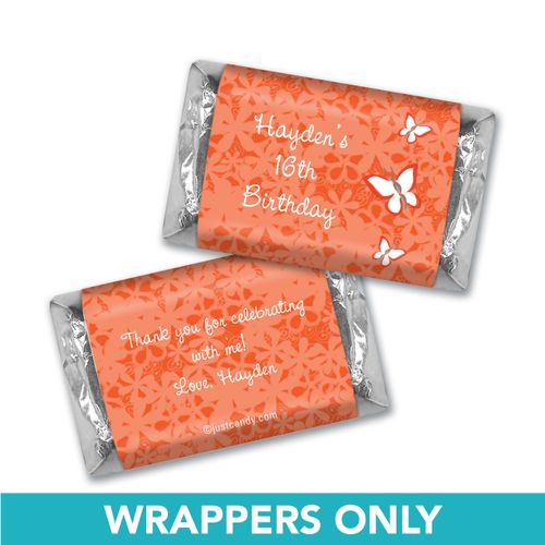 Birthday Personalized Hershey's Miniatures Wrappers Butterfly Garden