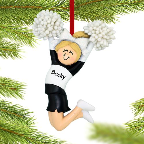 Cheerleader Black and White Uniform Ornament