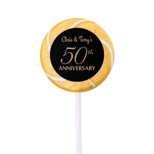 Anniversary Party Favors Personalized Small Swirly Pop 50th Anniversary Favor (24 Pack)