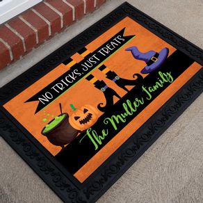 Personalized Halloween 18" x 30" Doormat No Tricks Just Treats