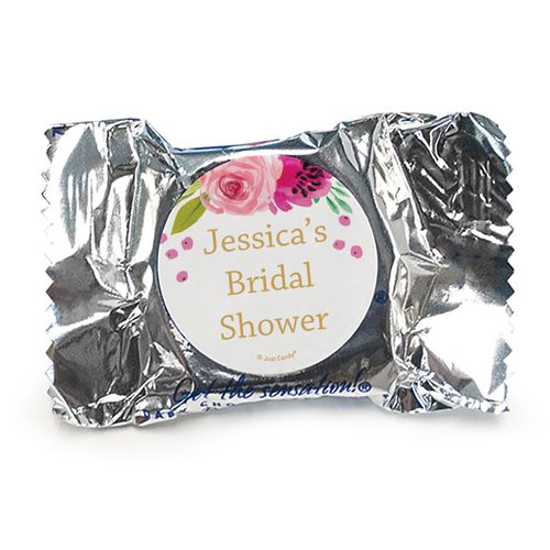 Personalized Bridal Shower Magenta Florals York Peppermint Patties