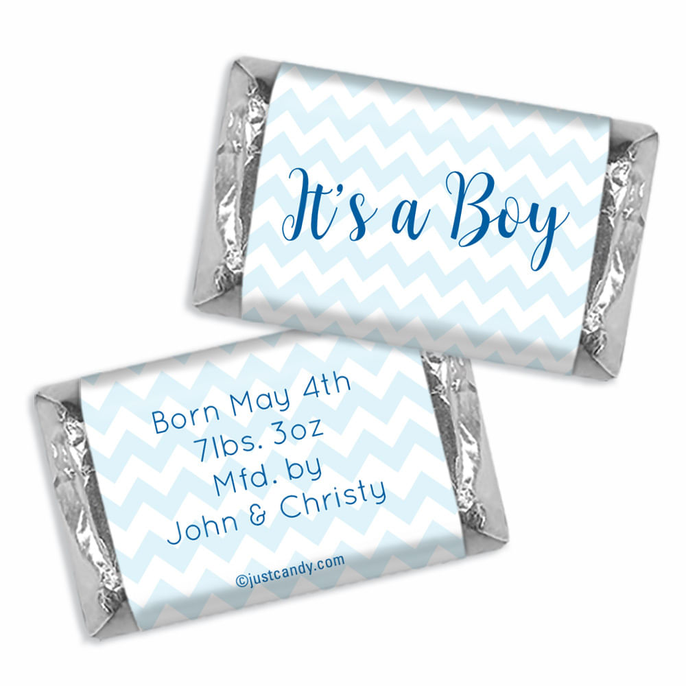 Personalized Boy Birth Announcement Chevron Deluxe Candy Buffet ...