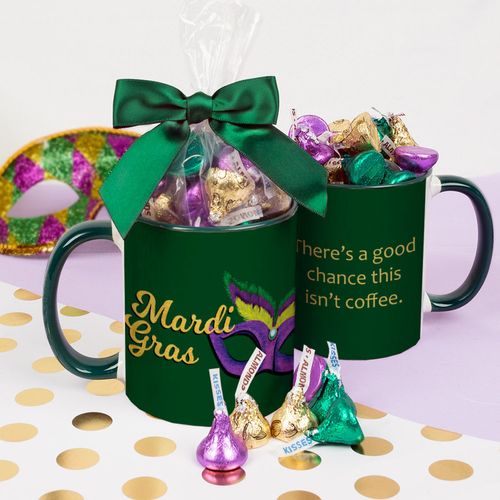 Personalized Mardi Gras Masquerade 11oz Mug 1/2lb KISSES