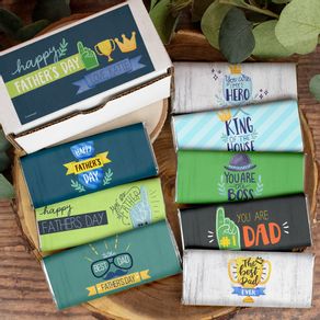 Personalized Father's Day Candy Gift Box Belgian Chocolate Bars (8 Pack)
