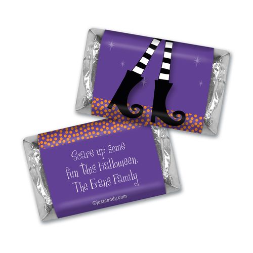 Halloween Personalized Hershey's Miniatures Witches Feet, Hat & Cat