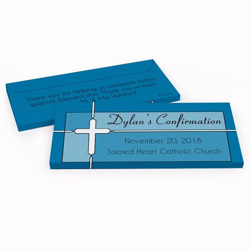 Deluxe Personalized Confirmation Stained Glass Chocolate Bar in Gift Box