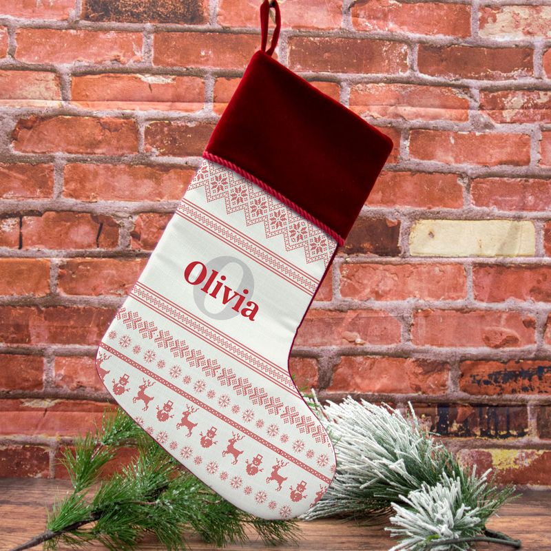 Personalized Stocking Ugly Sweater Name JustCandy