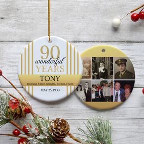 90th Birthday Collage Photo Ornament