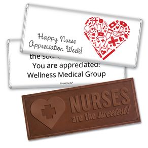 Nurse Appreciation Personalized Embossed Nurse Chocolate Bar First Aid Heart