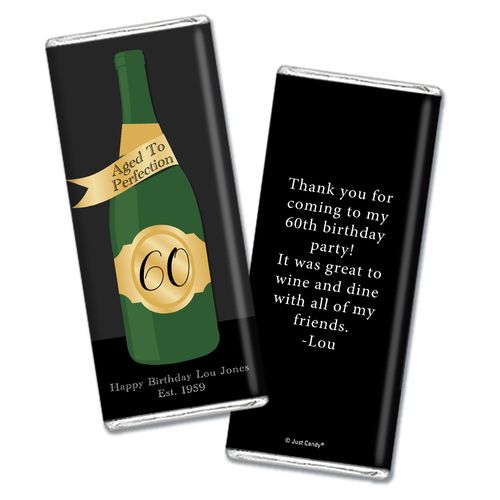 Personalized Milestone Birthday Aged To Perfection Chocolate Bar Wrappers Only