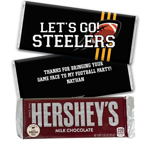 Personalized Steelers Football Party Hershey's Hershey's Milk Chocolate Bar & Wrapper