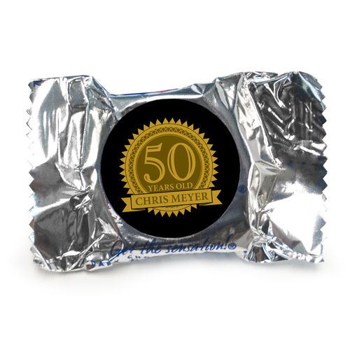50th Birthday Personalized York Peppermint Patties Age Seal