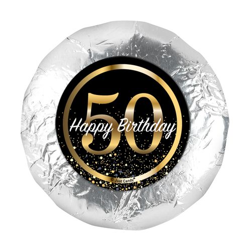 Milestone 50th Birthday 1.25" Sticker Elegant Birthday Bash (48 Stickers)