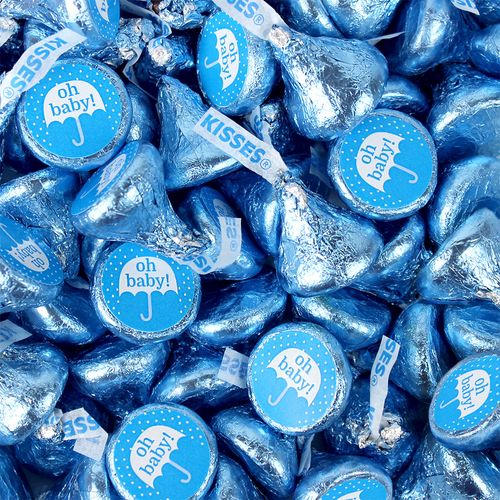 Assembled Blue Baby Shower Hershey's Kisses Candy 100ct - Oh Baby!