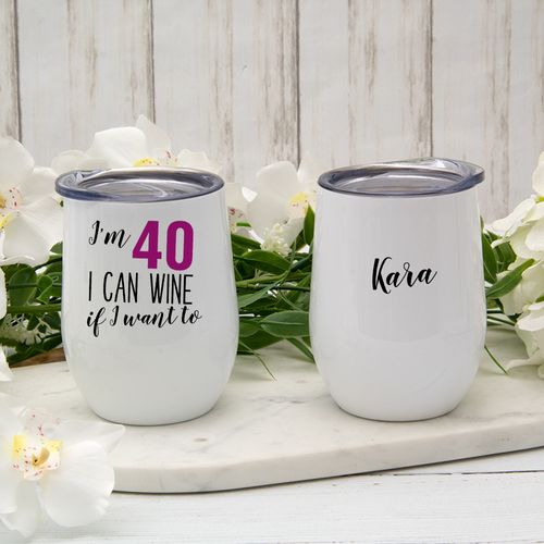 Personalized Wine Tumbler (12oz) - Wine If I Want To