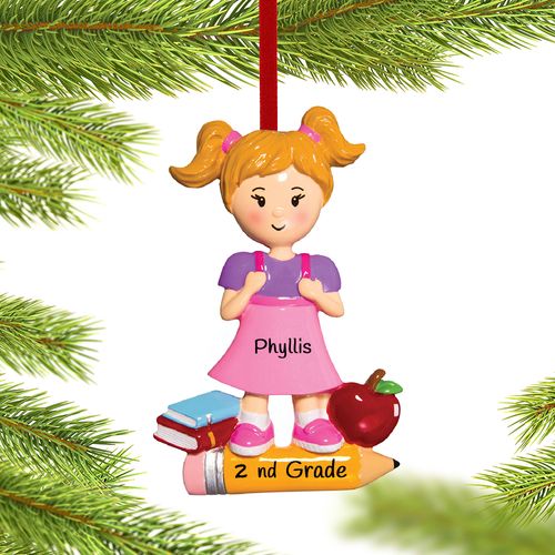 First Day of School (Girl) Ornament