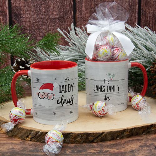 Personalized Santa Elf Family Daddy 11oz Mug with Lindt Truffles