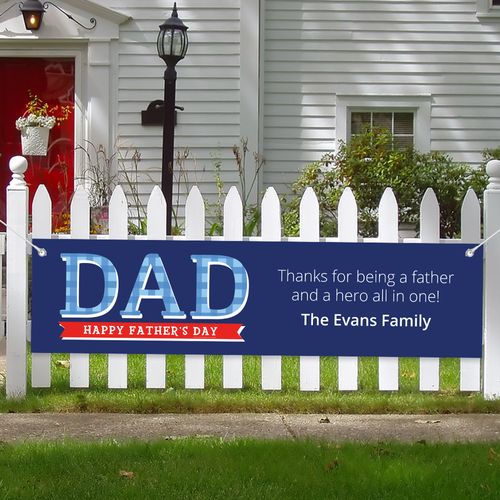 Personalized Bonnie Marcus Plaid Father's Day 5 Ft. Banner