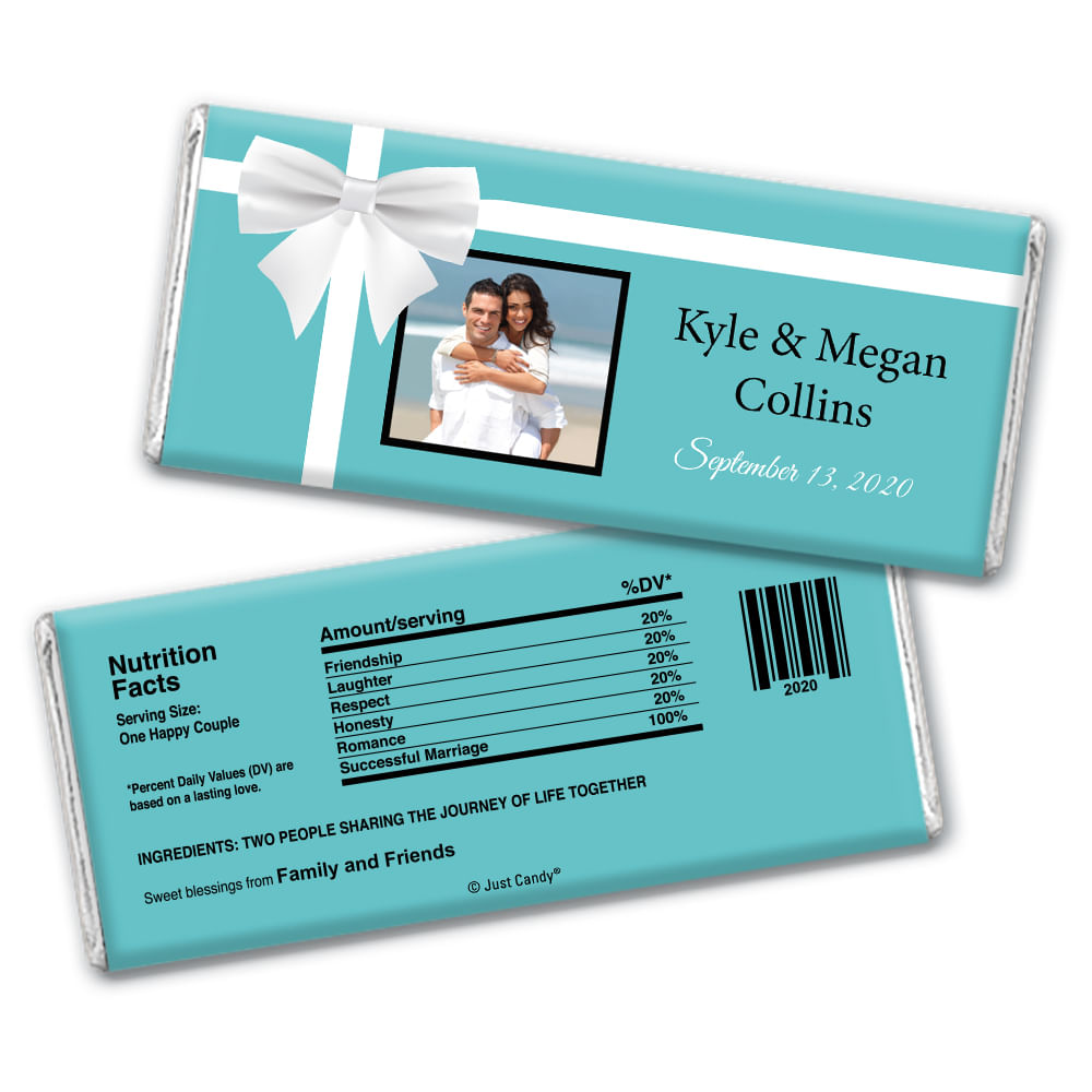 Wedding Favor Personalized Chocolate Bar Wrappers Tiffany Style T 0666