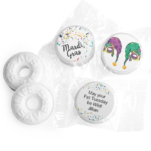 Personalized Mardi Gras Jammin' Jester Hats Life Savers Mints