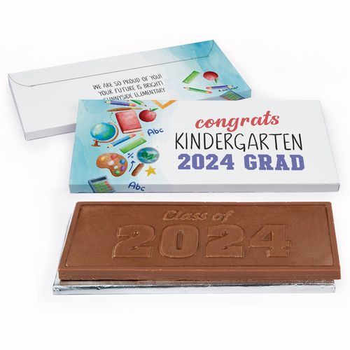 Deluxe Personalized Graduation Kindergarten Grad Embossed Chocolate Bar in Gift Box