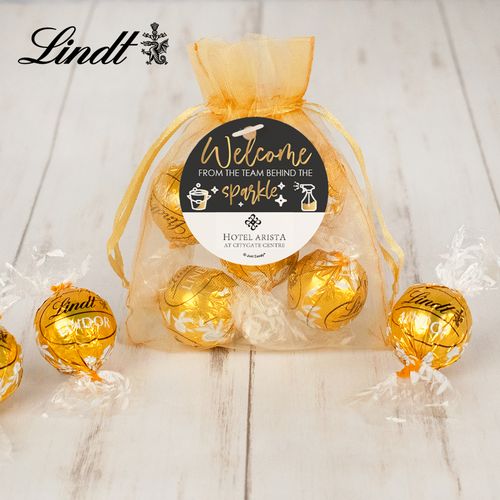 Personalized Business Lindt Truffle Organza Bag- From the Team Behind the Sparkle!