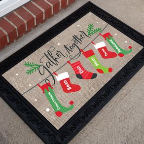 Personalized 18" x 30" Doormat Gather Together Stocking Family of 6