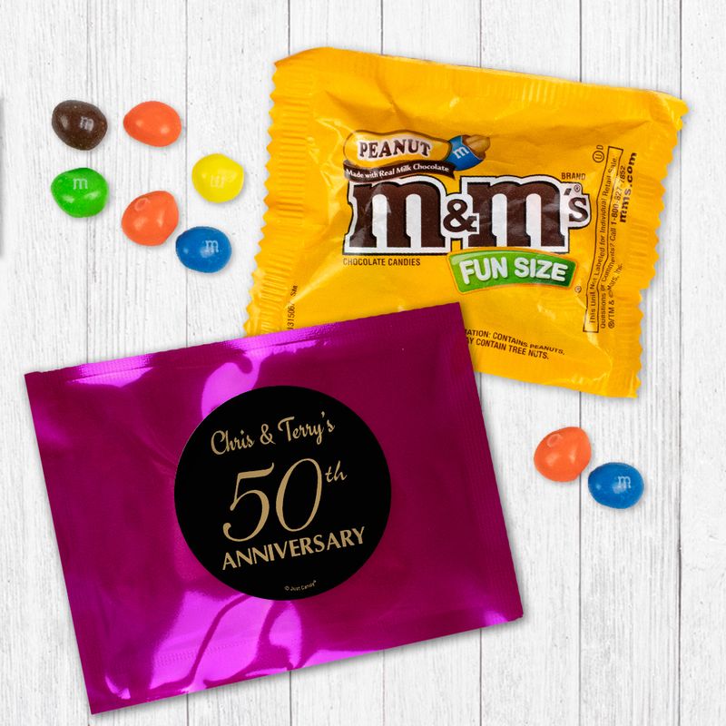 Personalized 50th Anniversary Metallic Milk Chocolate M&Ms 