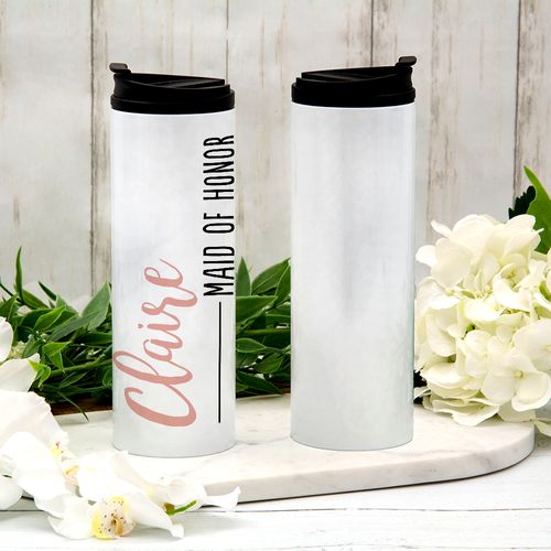 Personalized Stainless Steel Thermal Tumbler (16oz) - Maid of Honor