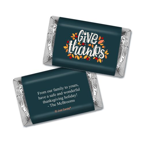 Personalized Thanksgiving Give Thanks Hershey's Miniatures Wrappers