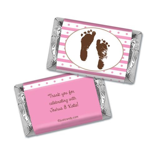 Baby Shower Personalized Hershey's Miniatures Wrappers Footprints