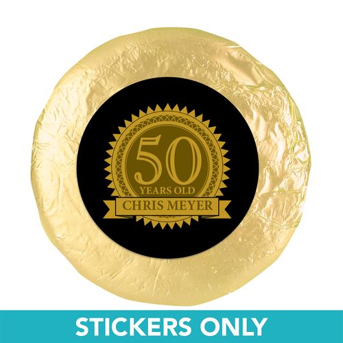 50th Birthday 1.25" Sticker Age Seal (48 Stickers)
