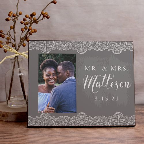 Personalized Mr. & Mrs. Lace Picture Frame