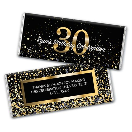 Personalized Milestone Elegant Birthday Bash 30 Chocolate Bar & Wrapper