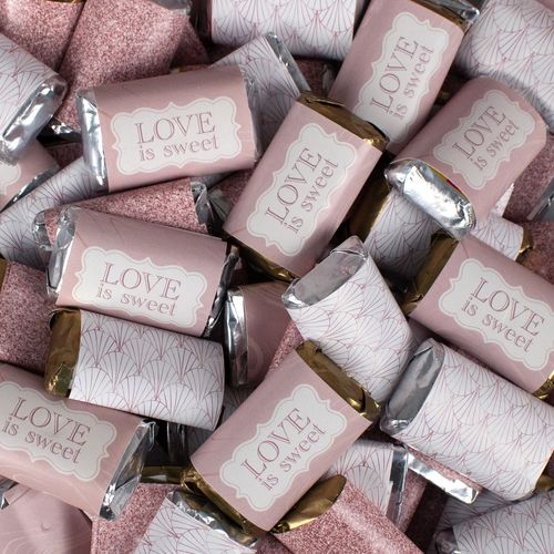 Rose Gold Love is Sweet Wrapped Hershey's Miniatures