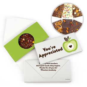 Personalized Teacher Appreciation One Cool Apple Gourmet Infused Belgian Chocolate Bars (3.5oz)