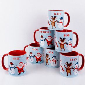 Personalized Add Your Name Christmas Buddies 11oz Red Mug