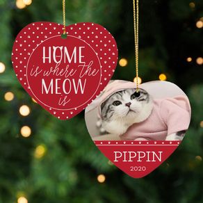 Cat 'Home is Where the Meow is' Ornament
