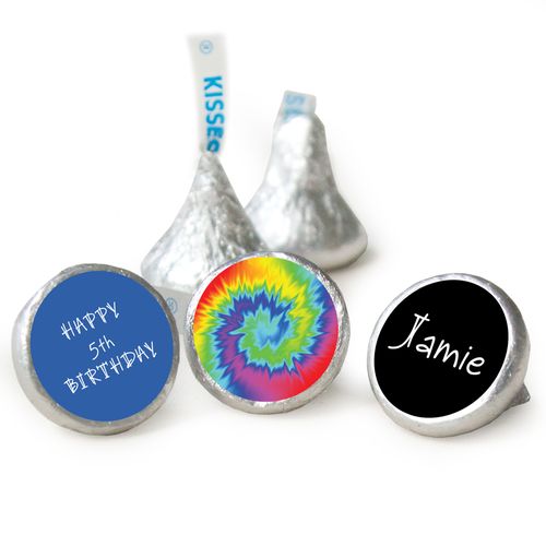 Birthday Personalized Hershey's Kisses Groovy Tie-Dye Assembled Kisses