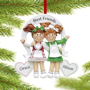 Friends or Sisters with Hearts Ornament