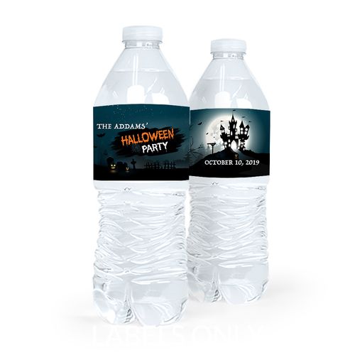 Personalized Halloween Spooky Invite Water Bottle Labels (5 Labels)