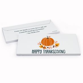 Deluxe Personalized Thanksgiving Fall Pumpkin Chocolate Bar in Gift Box