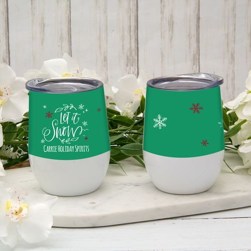 Personalized Wine Tumbler (12oz) - Let It Snow