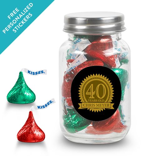 Milestones Personalized Mason Jar 40th Birthday Favors (24 Pack)