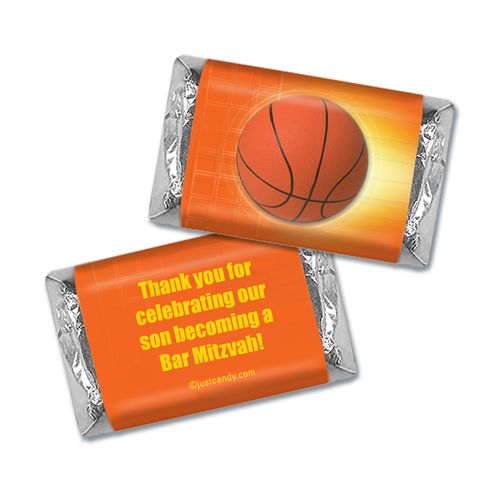 Bar Mitzvah Personalized Hershey's Miniatures Wrappers Basketball Sport
