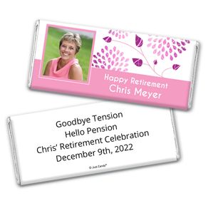 Retirement Personalized Chocolate Bar Wrappers Photo and Leaves