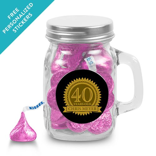 Milestones Personalized Mini Mason Mug 40th Birthday Favors (12 Pack)