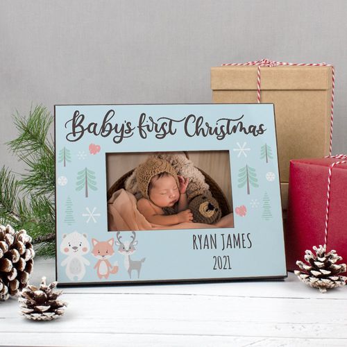 Personalized Baby's First Christmas Picture Frame