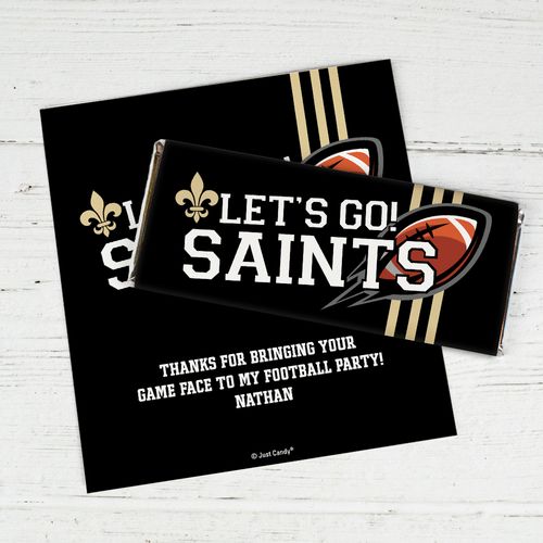 Personalized Saints Football Party Chocolate Bar Wrappers Only