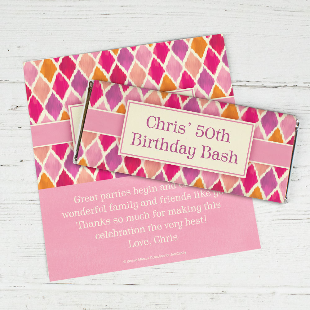 Personalized Adult Birthday Embossed Chocolate Bar Wrapper - JustCandy.com